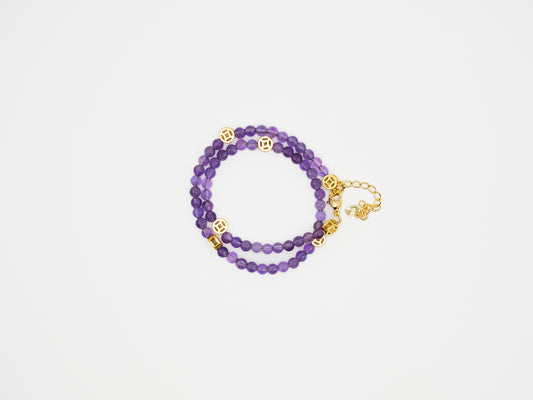 AMETHYST FORTUNE BRACELET - LIT. INVITING WEALTH