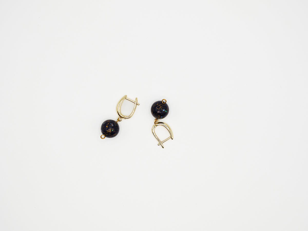 Intangible Cultural Craftsmanship Lacquer Bead Earrings Violet