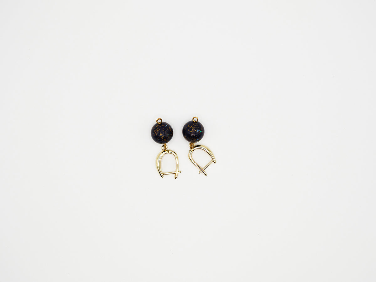 Intangible Cultural Craftsmanship Lacquer Bead Earrings Violet