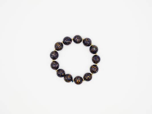 Purple Gold Lacquer Beads String